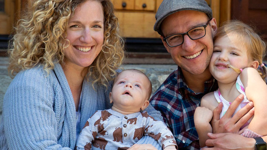 Ryan Kasprzak and Lindsay Levine with their two children