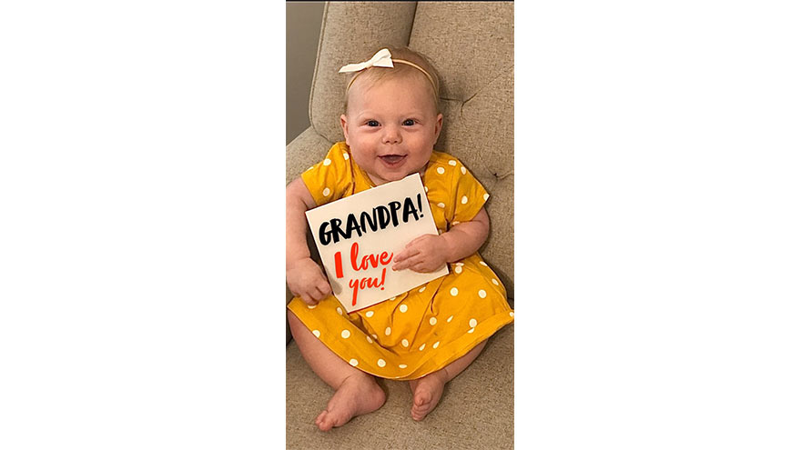 Baby girl who loves her grandpa